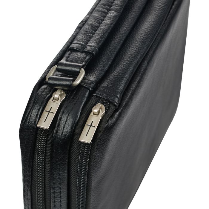 Black Two-fold Laux Leather Bible Case