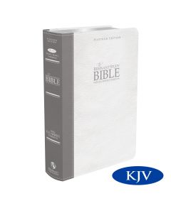 **SLIGHTLY IMPERFECT** Platinum Remnant Study Bible KJV (Genuine Top-grain Leather Gray/White) King James Version