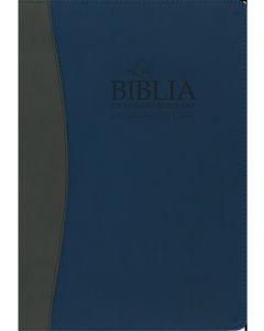 La Biblia De Estudio Remnant LeatherSoft Azul/Gris RVR60 **THUMB INDEX ONLY** - Spanish Remnant Study Bible Blue/Grey