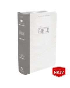 **SLIGHTLY IMPERFECT** Platinum Remnant Study Bible NKJV (Genuine Top-grain Leather Gray/White)