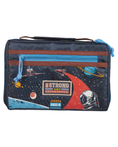 Strong and Courageous Blue Space Bible Case (fits Young Scholar Bible)